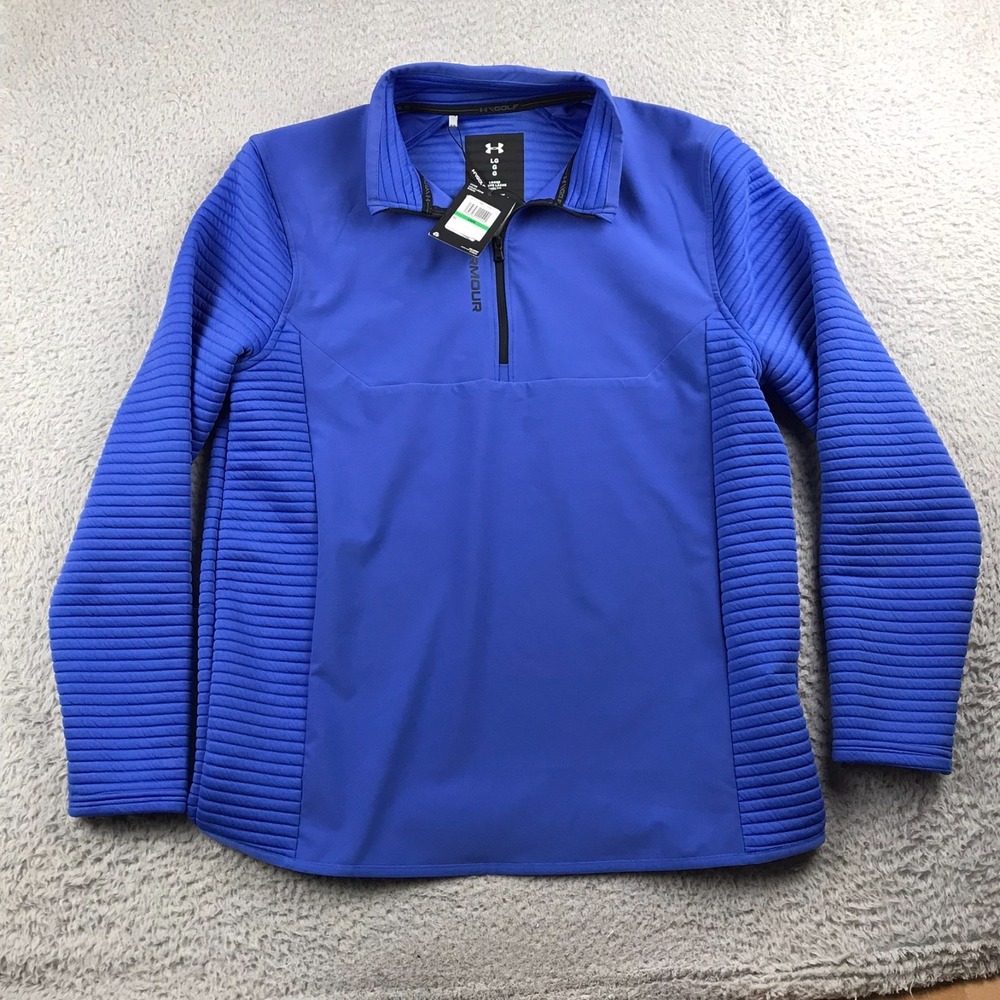Under Armour Golf Storm Evolution Daytona 1/2 Zip Pullover Mens L Loose Blue NEW